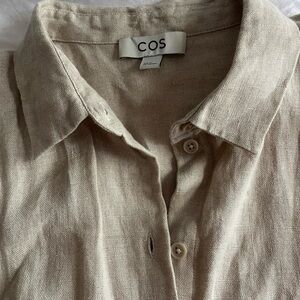 COS Natural Linen Button-Up Shirt